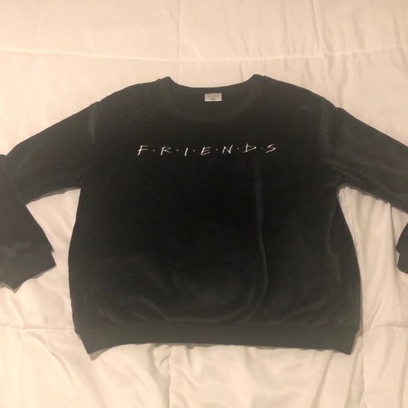 Love Tribe Sweaters - Friends black soft velour feel black sweater